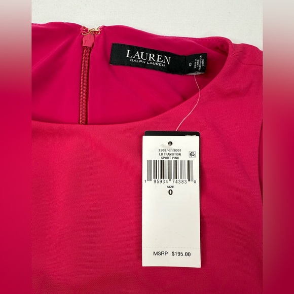 NWT Lauren Ralph Lauren Pink Zippered Self Tie Waist Sleeveless Jumpsuit Size 0 - Picture 5 of 13